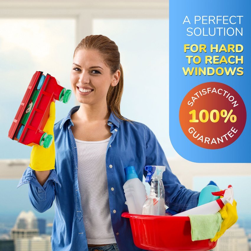 Tyroler BrightTools Glider D-4 Afc (Adjustable Magnetic Force) Magnetic Window Cleaner For All Window Thickness 2Mm-40Mm