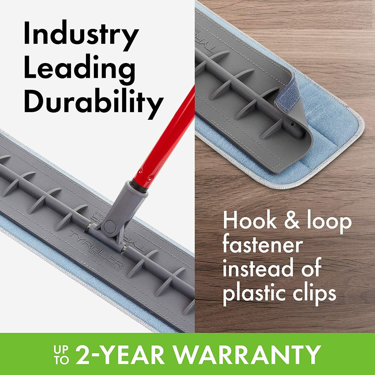 Tyroler BrightTools Silicone Mop Flexible Head Perfect for Hardwood, Laminate, Parquet & Tile