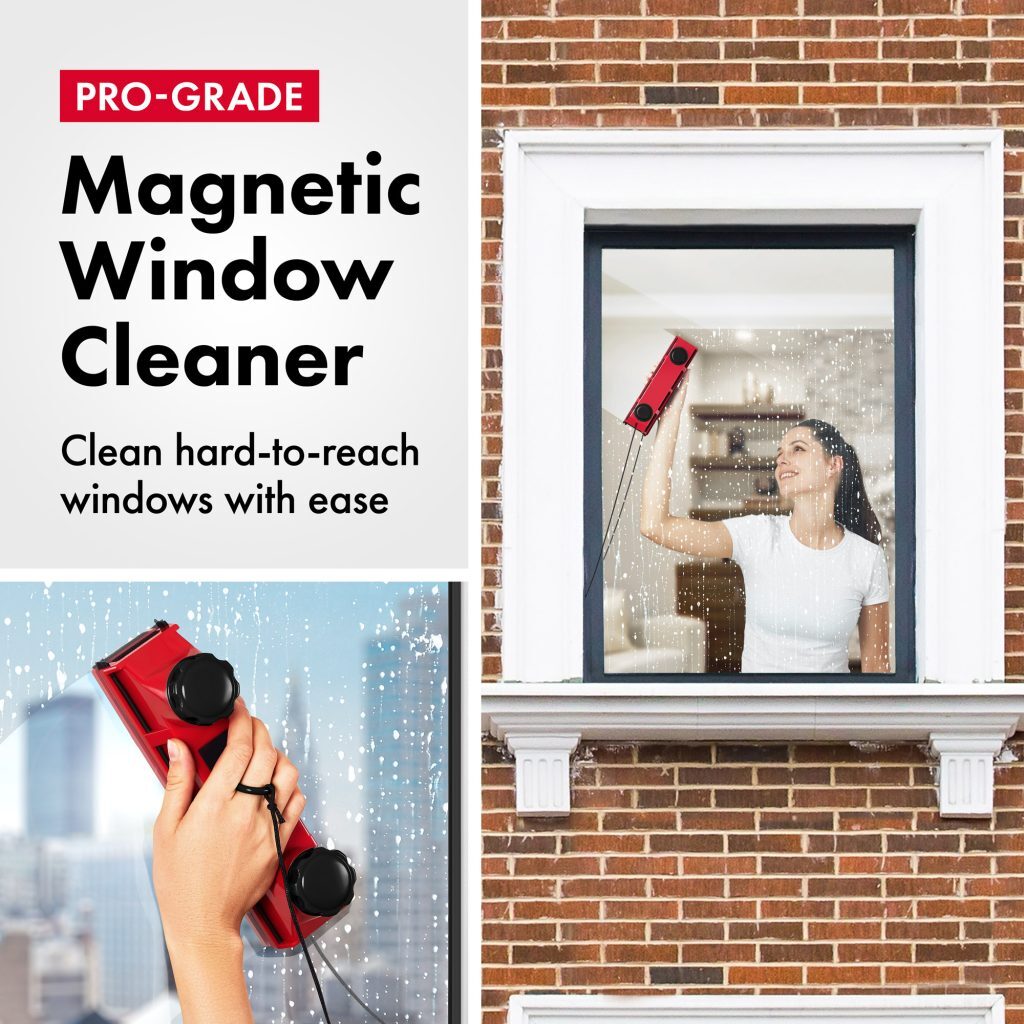 Tyroler BrighTools Glider D-2 Afc (Adjustable Magnetic Force) Magnetic Window Cleaner For Single Or Double Glazed Windows With Window Thickness Of 2-1