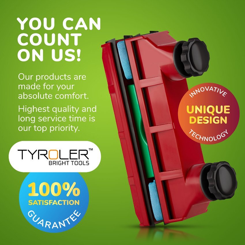 Tyroler BrighTools Glider D-2 Afc (Adjustable Magnetic Force) Magnetic Window Cleaner For Single Or Double Glazed Windows With Window Thickness Of 2-1