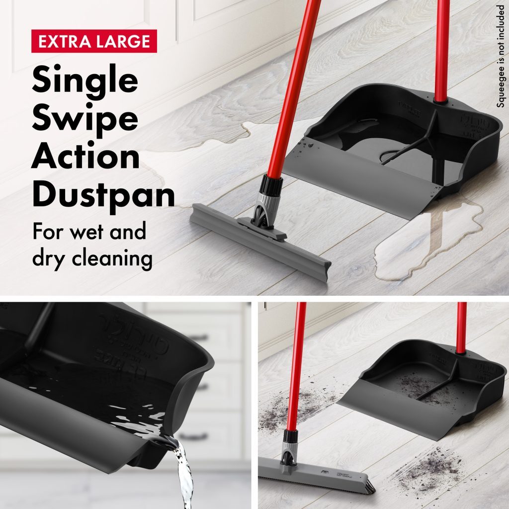 Tyroler BrightTools Rubber Dustpan Multi-Purpose, Extra Large, Dry & Wet