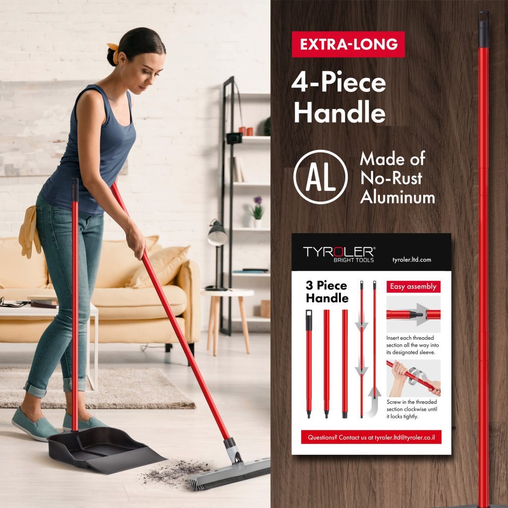 Tyroler BrightTools Rubber Dustpan Multi-Purpose, Extra Large, Dry & Wet