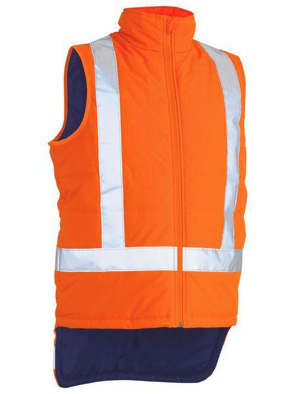 Bisley Taped Hi Vis Puffer Vest with X Back