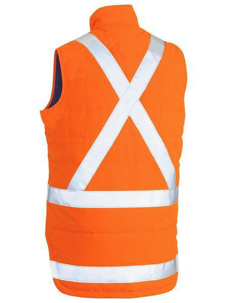 Bisley Taped Hi Vis Puffer Vest with X Back