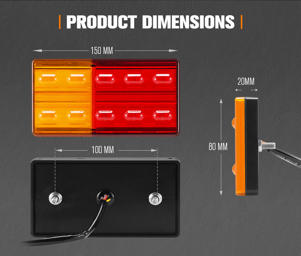 Lightfox Pair LED Trailer Tail Lights