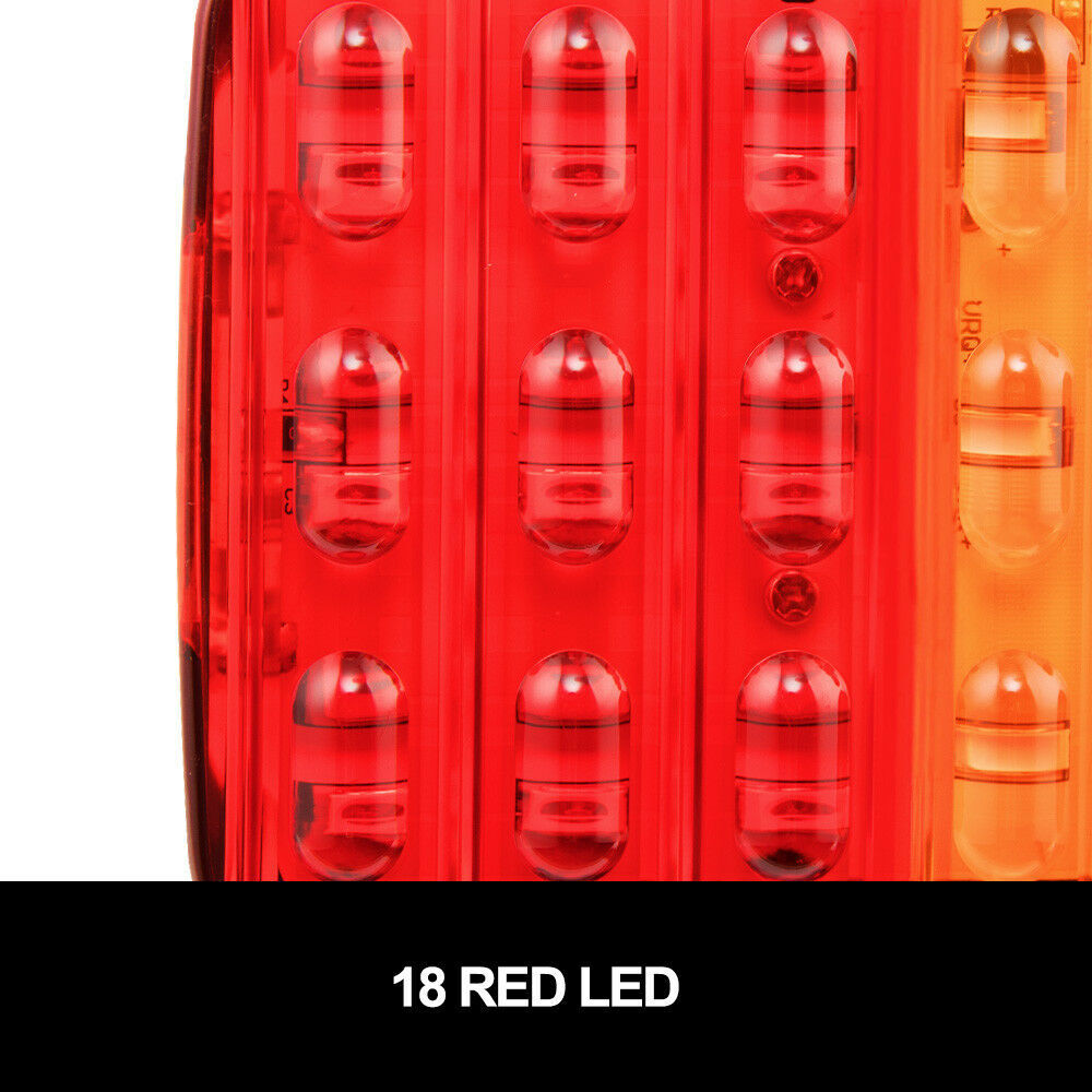 Fieryred Pair Square LED Trailer Tail Lights Number Plate Light