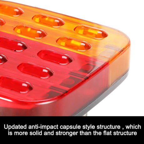 Fieryred Pair Square LED Trailer Tail Lights Number Plate Light