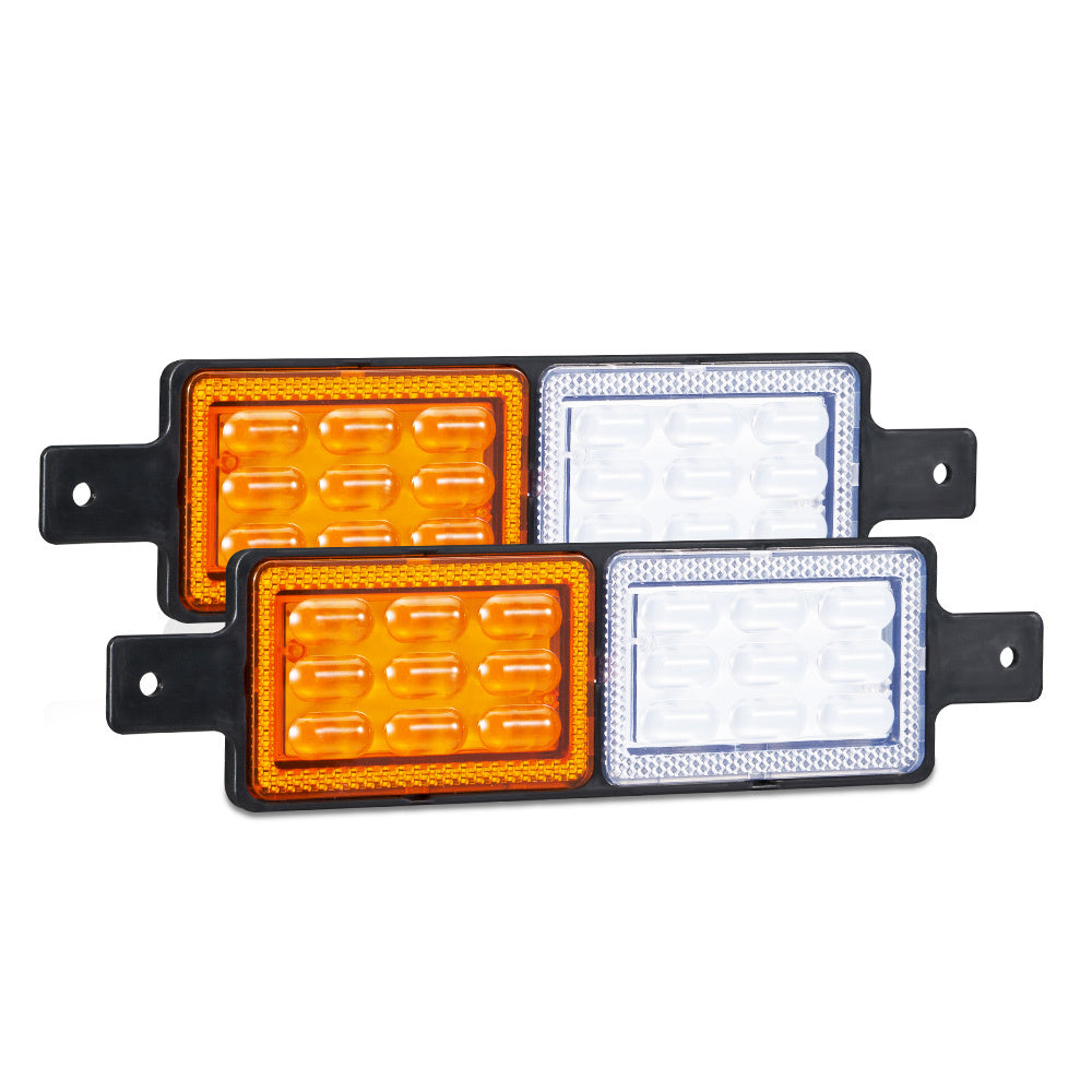 Lightfox 2x LED Bullbar Indicator Light Front Park DRL Sealed Submersible ARB