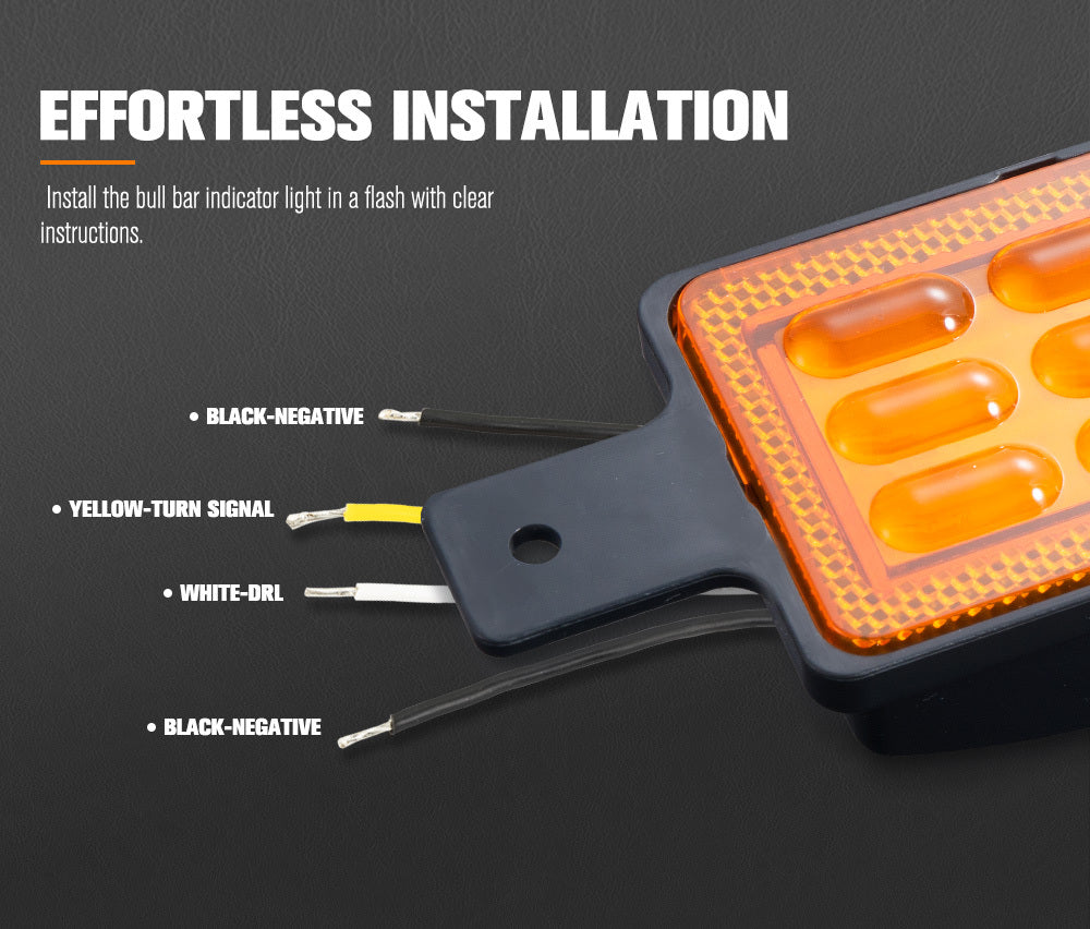 Lightfox 2x LED Bullbar Indicator Light Front Park DRL Sealed Submersible ARB