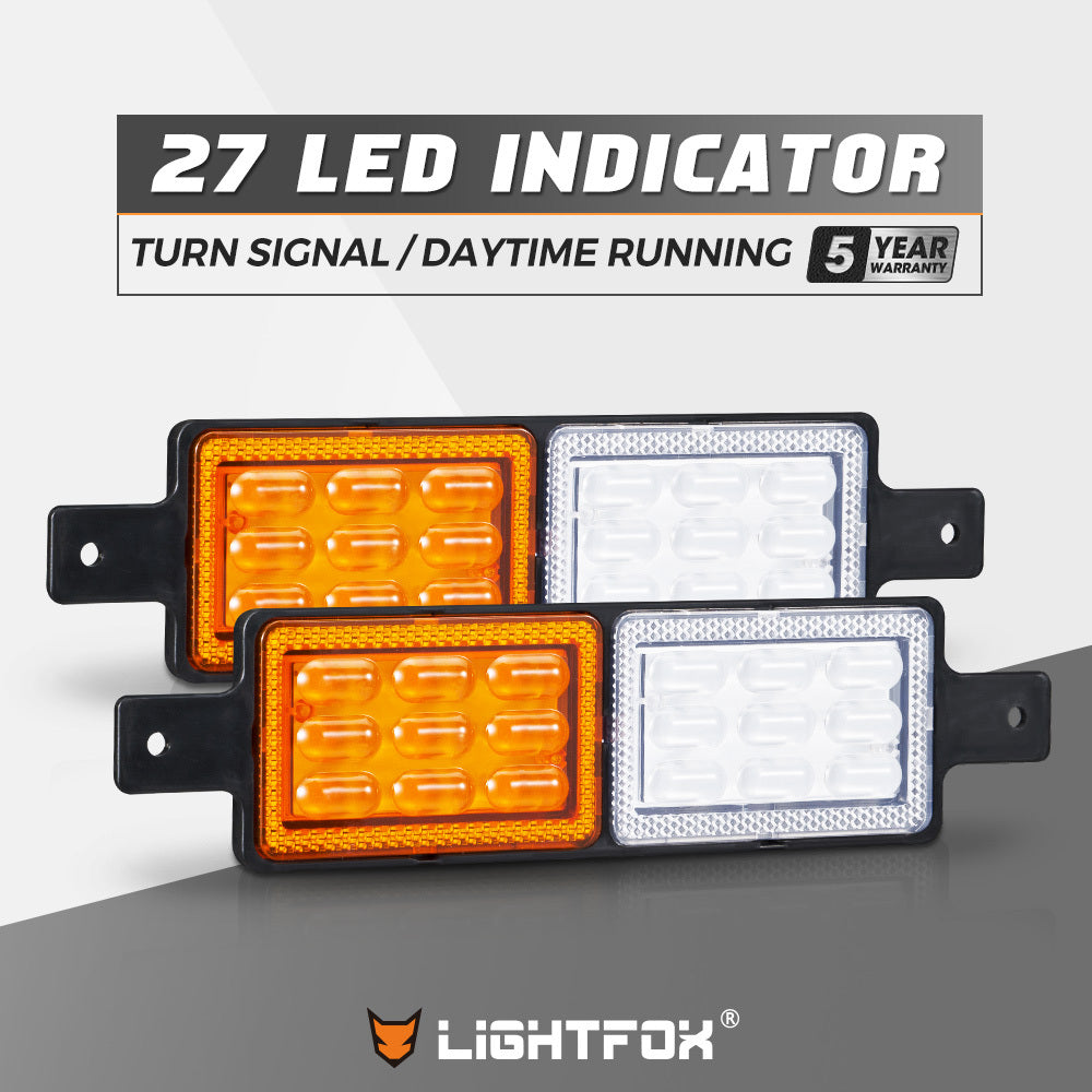 Lightfox 2x LED Bullbar Indicator Light Front Park DRL Sealed Submersible ARB