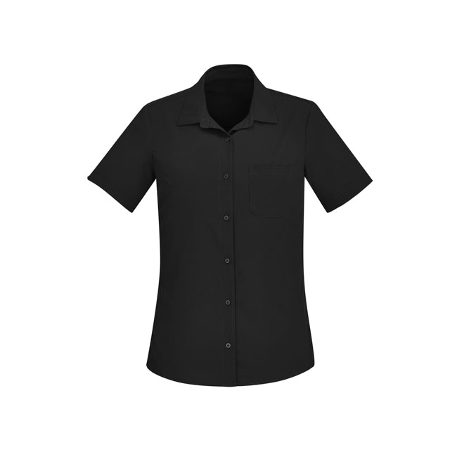 Biz Care Womens Florence Short Sleeve Shirt Black