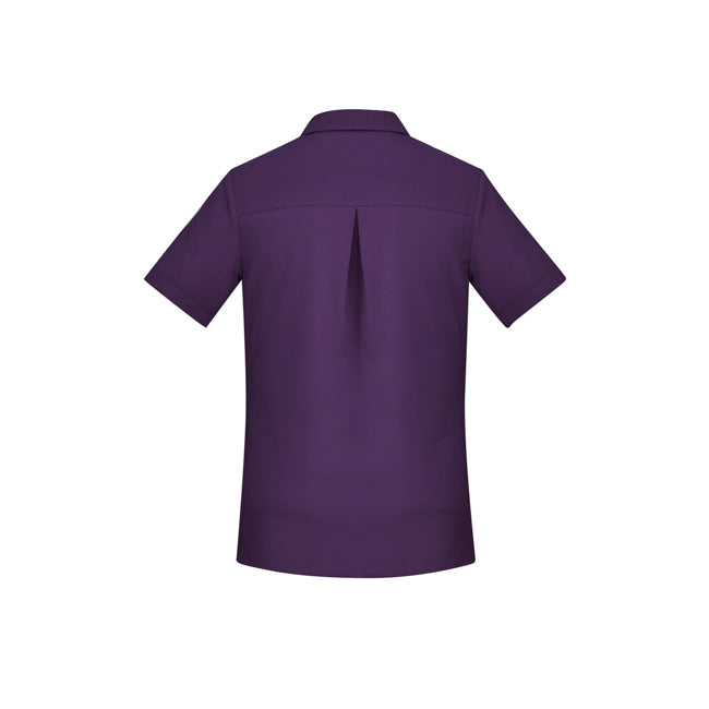 Biz Care Womens Florence Short Sleeve Shirt Purple