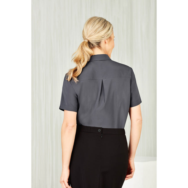 Biz Care Womens Florence Short Sleeve Shirt Charcoal
