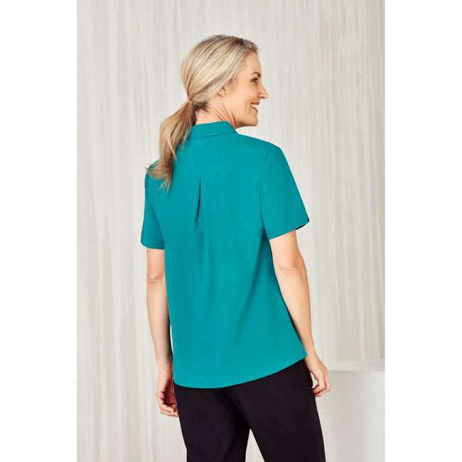 Biz Care Womens Florence Short Sleeve Shirt Teal