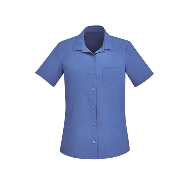 Biz Care Womens Florence Short Sleeve Shirt Mid Blue