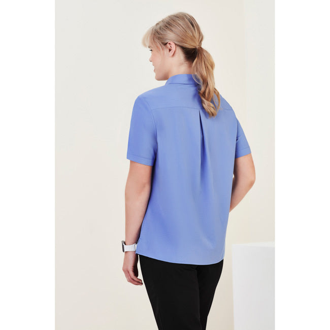 Biz Care Womens Florence Short Sleeve Shirt Mid Blue