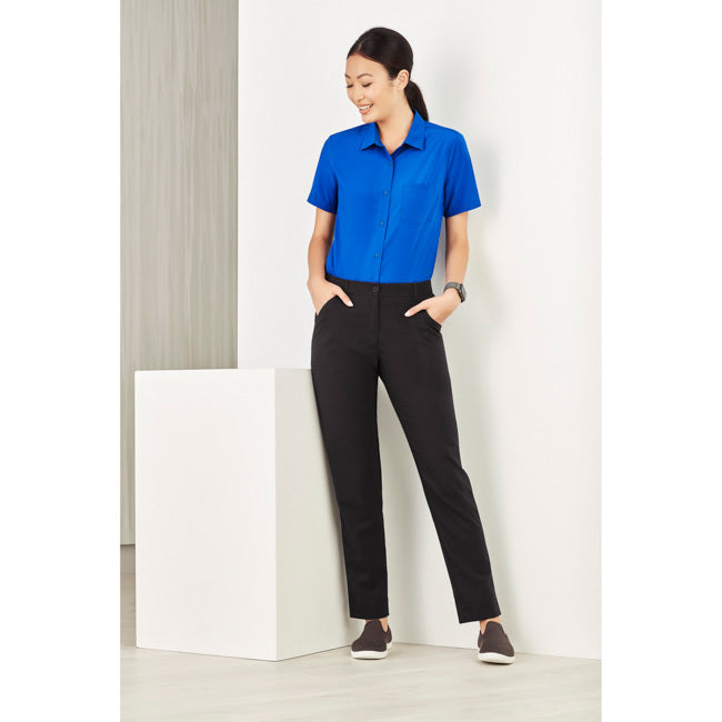 Biz Care Womens Florence Short Sleeve Shirt Electric Blue