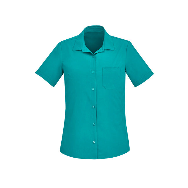 Biz Care Womens Florence Short Sleeve Shirt Cherry