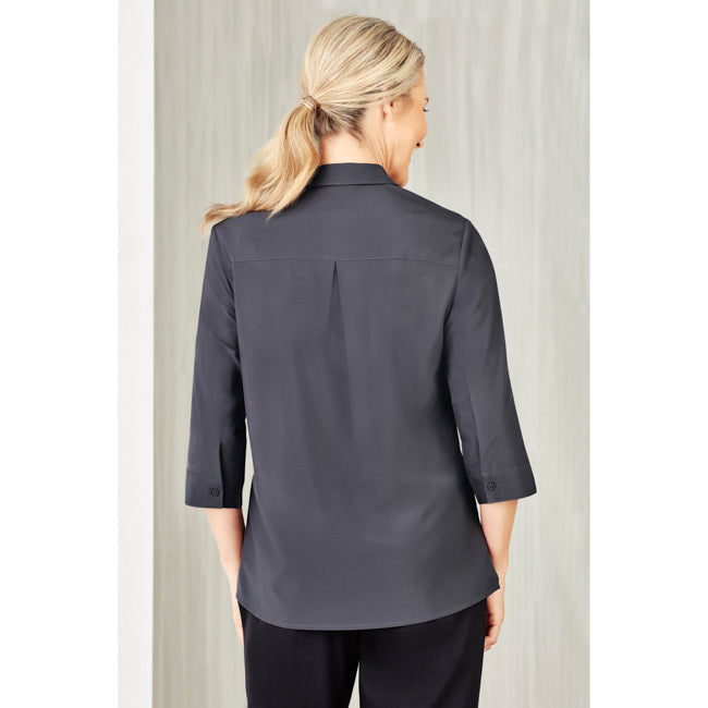Biz Care Womens Florence 3/4 Sleeve Shirt Charcoal