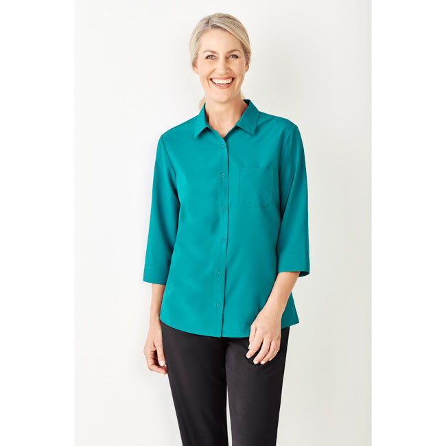 Biz Care Womens Florence 3/4 Sleeve Shirt Teal