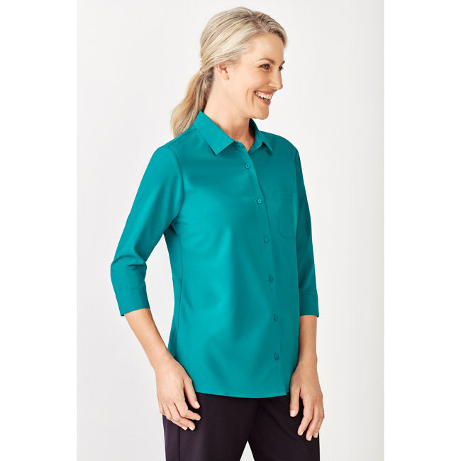 Biz Care Womens Florence 3/4 Sleeve Shirt Teal