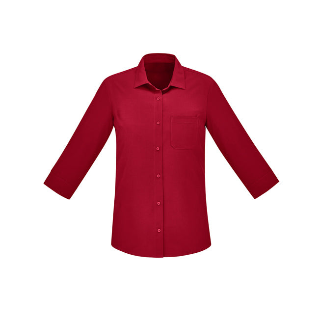Biz Care Womens Florence 3/4 Sleeve Shirt Cherry
