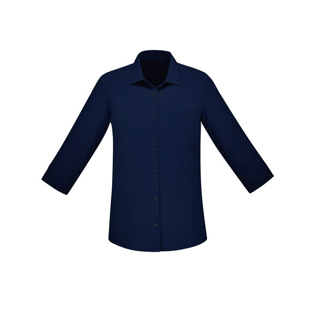 Biz Care Womens Florence 3/4 Sleeve Shirt Black