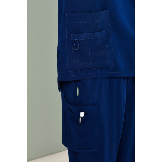 Biz Care Womens Avery Multi-Pocket Straight Leg Pants