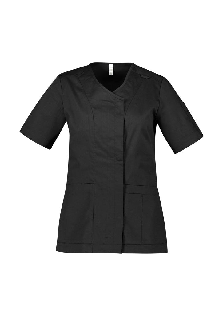Biz Care Parks Womens Zip Front Crossover Scrub Top