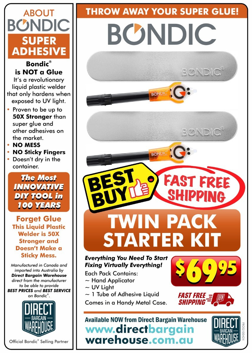 2x Bondic LED UV #1 Liquid Plastic Welder Starter Kits