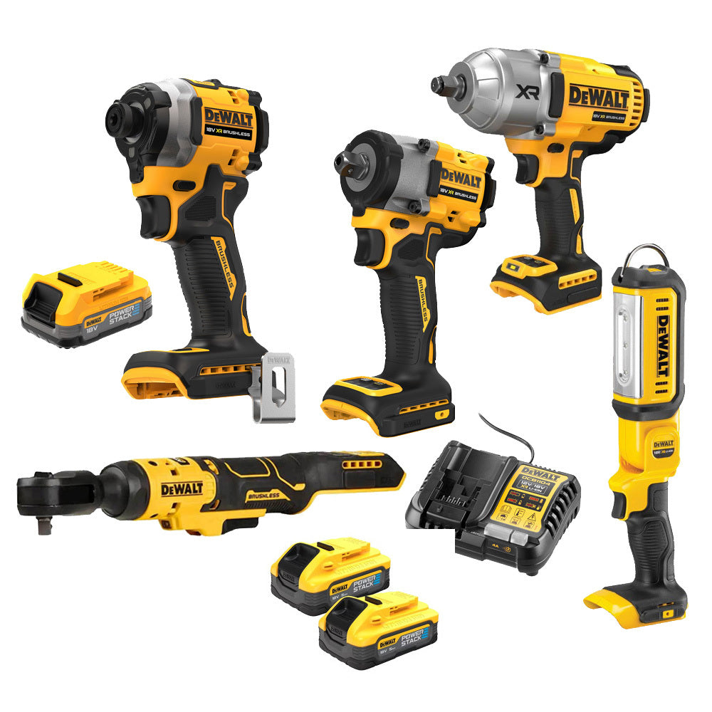 DeWalt 18V XR 5 Piece Auto Brushless POWERSTACK Combo DCZ5985E1H2-XE