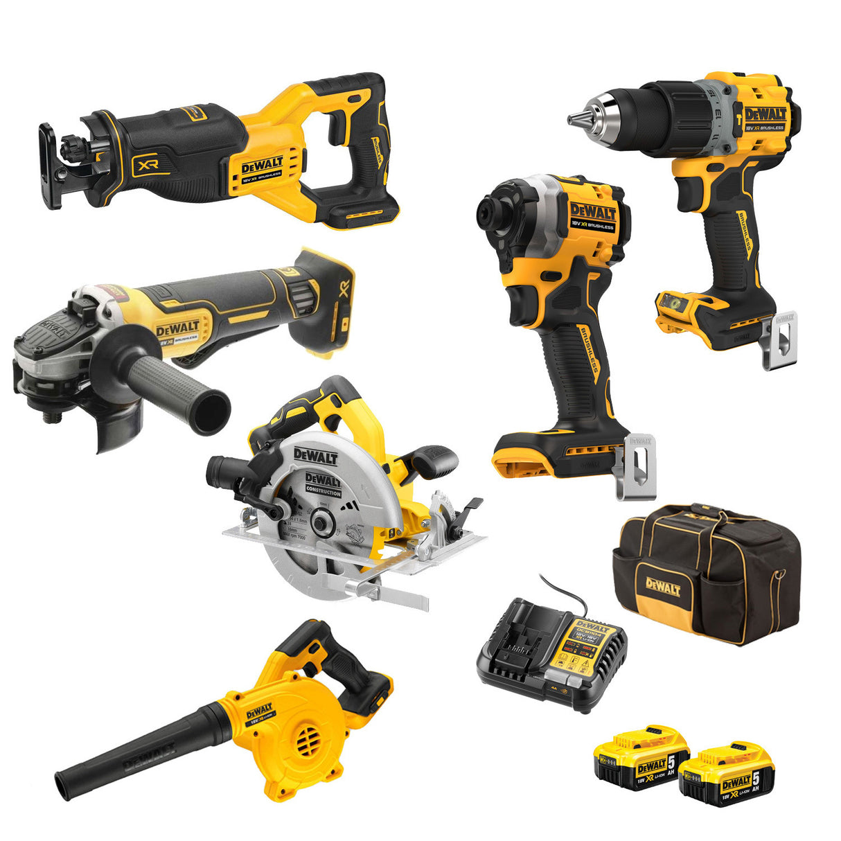 DeWalt 18V XR 6 Piece Brushless 5.0ah Combo DCZ685P2-XE