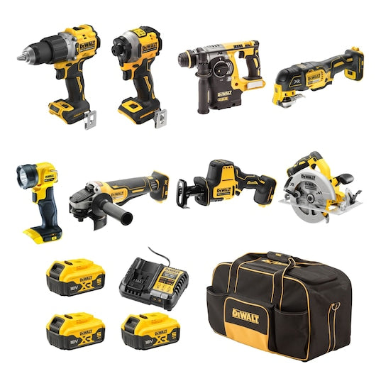 DEWALT 18V XR 8 Piece Kit - 5.0Ah