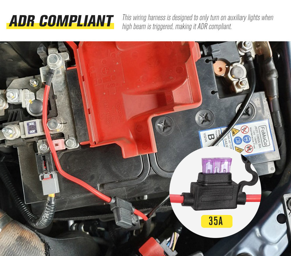 LIGHTFOX Dual Connector Plug & Play Smart harness High Beam Driving Light Wiring Harness