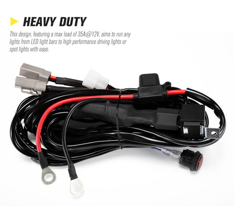 LIGHTFOX Dual Connector Plug & Play Smart harness High Beam Driving Light Wiring Harness