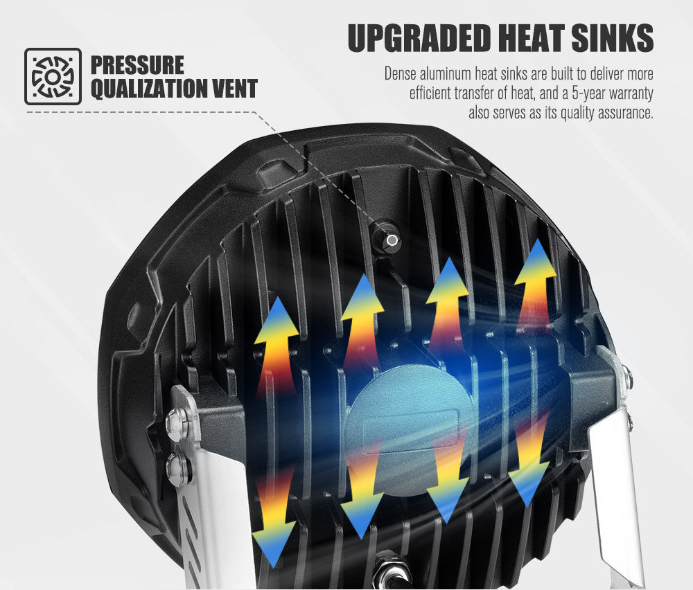 LIGHTFOX 9inch Laser LED Driving Lights Osram Black Round Offroad Truck SUV 4x4