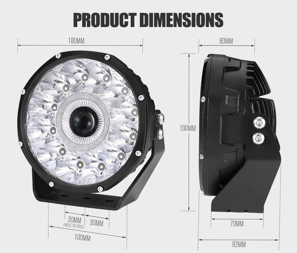 LIGHTFOX 7" Laser/LED Driving Lights Osram LED Black Round Offroad Truck SUV 4x4
