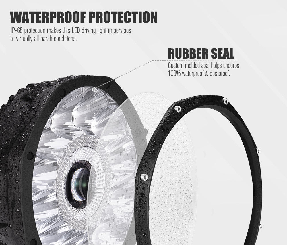 LIGHTFOX 7" Laser/LED Driving Lights Osram LED Black Round Offroad Truck SUV 4x4