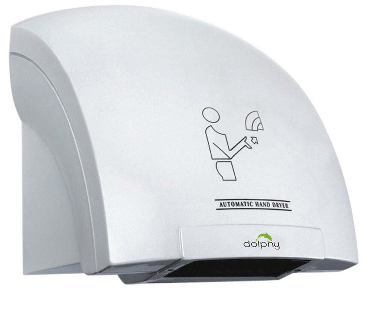 Dolphy eco touchless automatic wall mount hand dryer 1800w abs - white