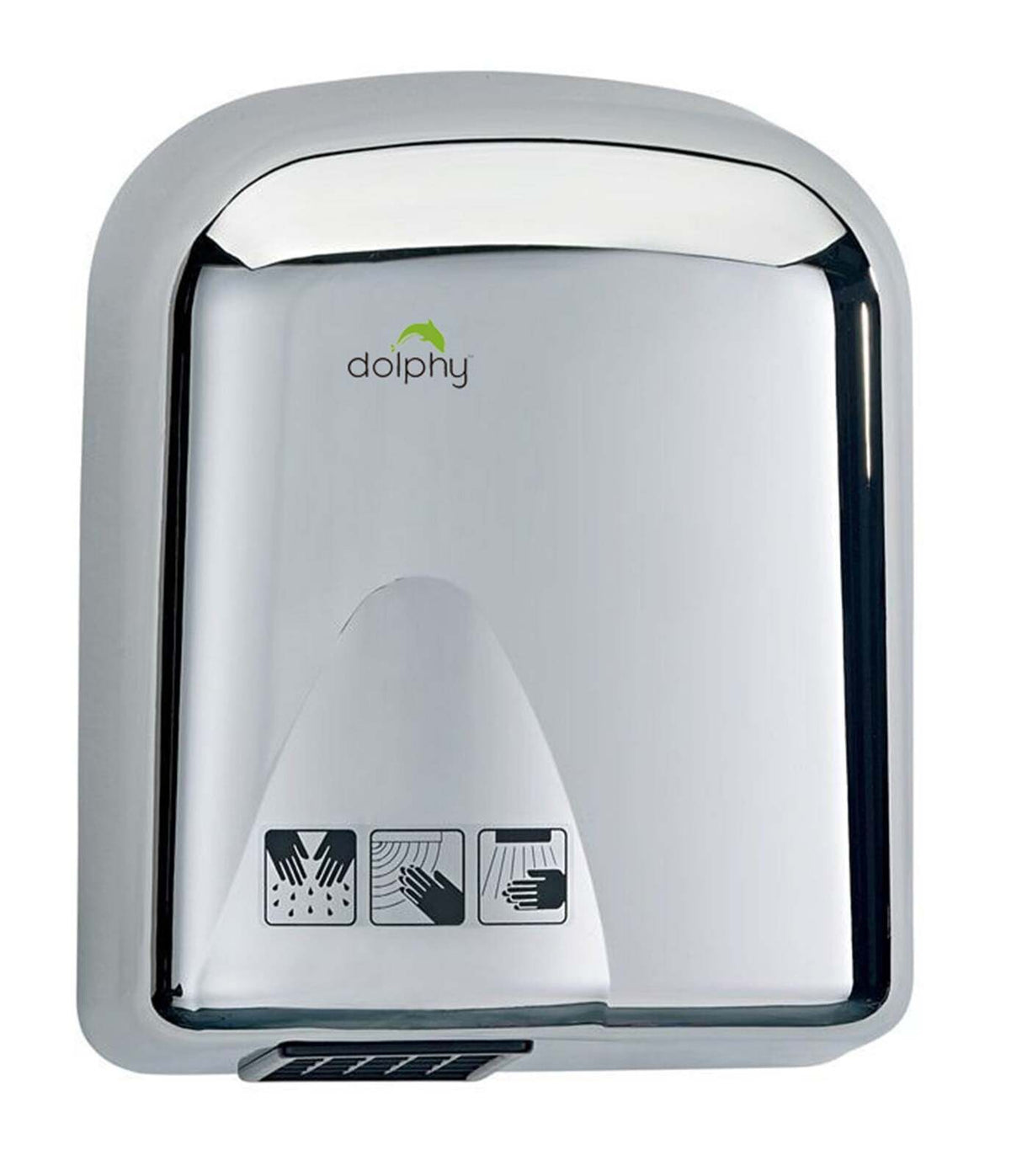 Dolphy tranquil touchless automatic wall mount hand dryer 1650w stainless steel - silver