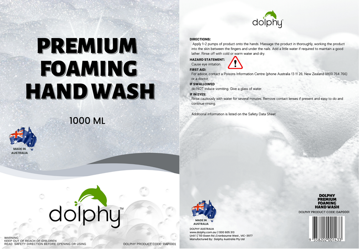 Dolphy foaming hand soap 1000ml (pack of 6)