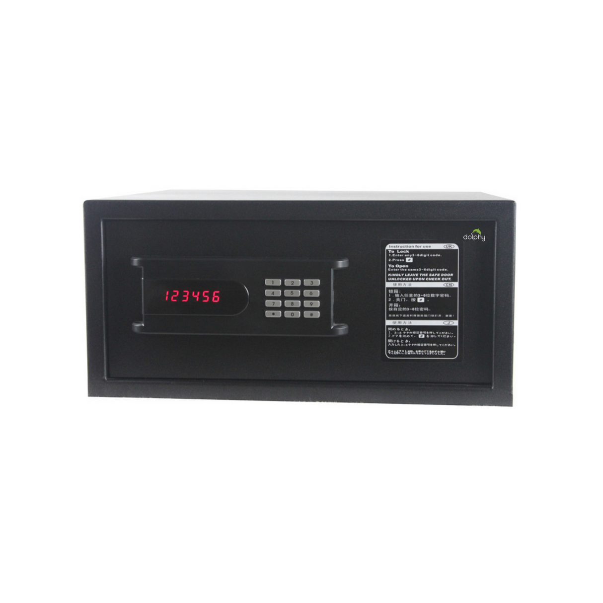 Dolphy freeze system led digital safe - steel - 42x37x20 cm - black