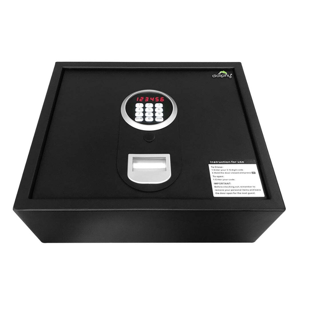 Dolphy automatic top-opening steel digital safe 41x15x35 cm - black