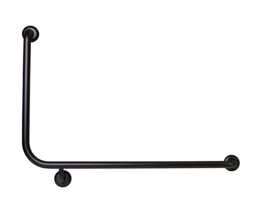Dolphy wall mount stainless steel safety grab rail (right) 600 x 950 mm -  black