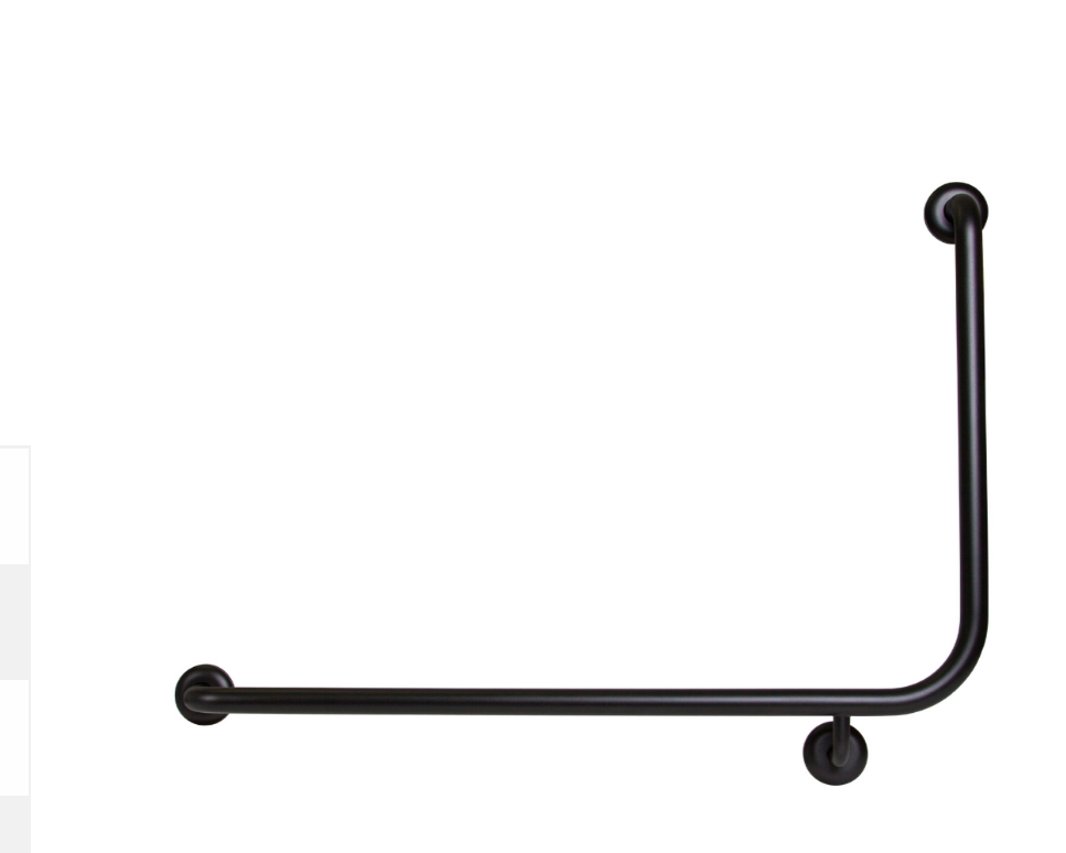 Dolphy safety wall mount grab rail (left) stainless steel 600 x 950 mm -  black