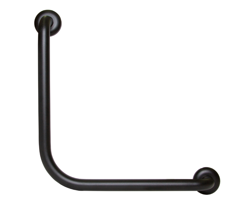 Dolphy wall mount stainless steel safety grab rail 450 x 450 mm - black