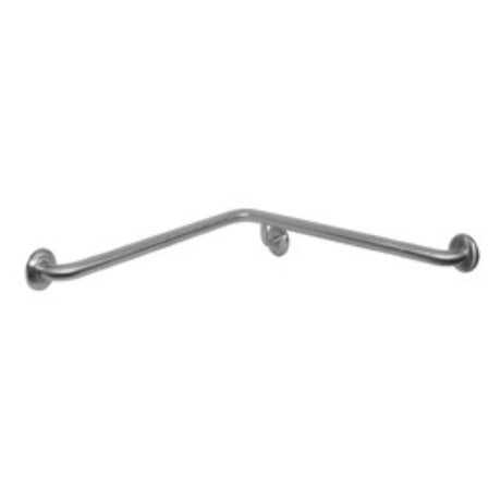Dolphy corner wall flush mount shower grab rail lh stainless steel 750  x 750 mm - silver