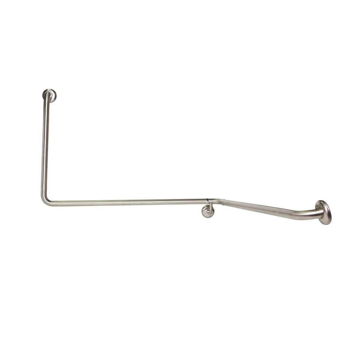 Dolphy 90° flush mount wrap stainless steel grab rail 1100 x 1025 x 600 mm rh - silver
