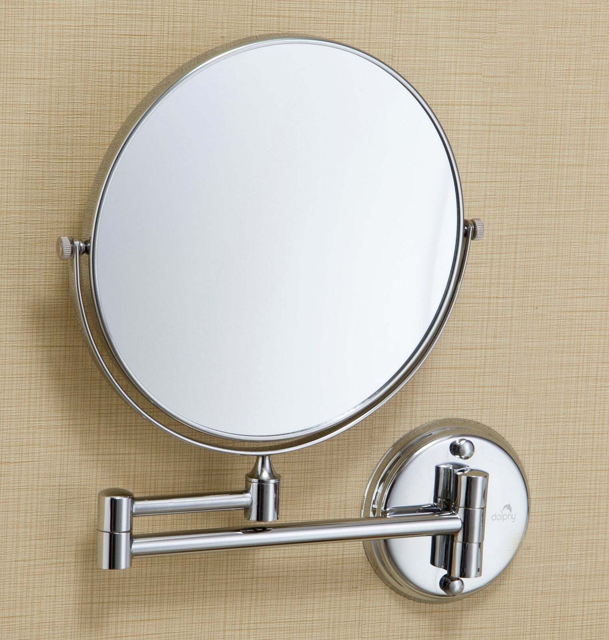 Dolphy dual sided 360° wall mount 5x magnifying mirror 8 inch - chrome finish