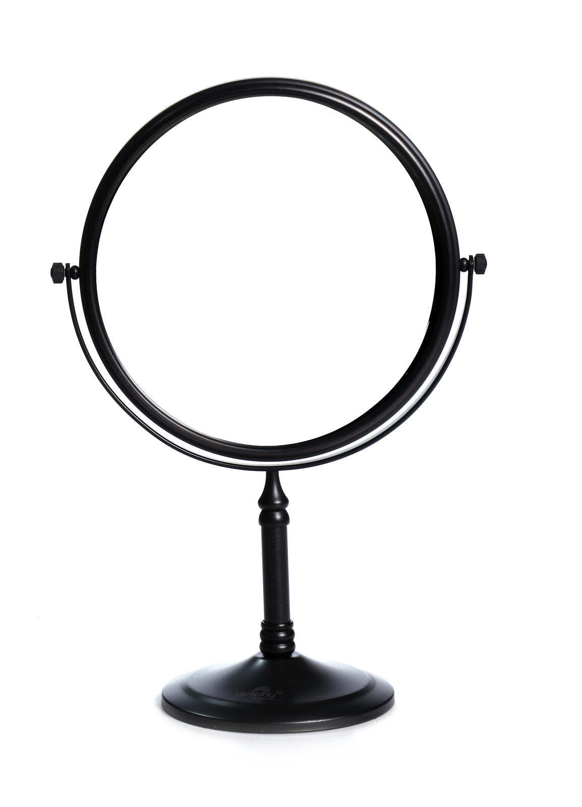 Dolphy dual sided 360° led 5x tabletop magnifying mirror 8 inch - black